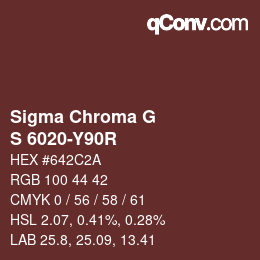 カラーコード: Sigma Chroma G - S 6020-Y90R | qconv.com