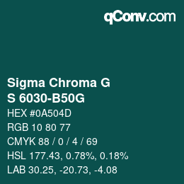 カラーコード: Sigma Chroma G - S 6030-B50G | qconv.com