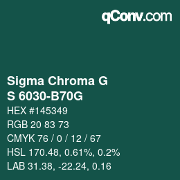 カラーコード: Sigma Chroma G - S 6030-B70G | qconv.com