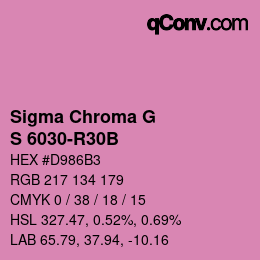 Farbcode: Sigma Chroma G - S 6030-R30B | qconv.com