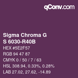 カラーコード: Sigma Chroma G - S 6030-R40B | qconv.com