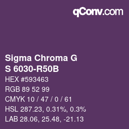 カラーコード: Sigma Chroma G - S 6030-R50B | qconv.com