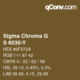 カラーコード: Sigma Chroma G - S 6030-Y | qconv.com