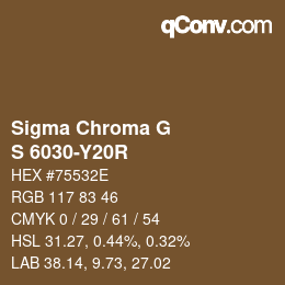 カラーコード: Sigma Chroma G - S 6030-Y20R | qconv.com