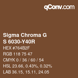 カラーコード: Sigma Chroma G - S 6030-Y40R | qconv.com