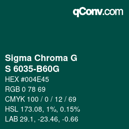 カラーコード: Sigma Chroma G - S 6035-B60G | qconv.com