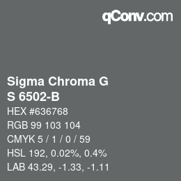 Color code: Sigma Chroma G - S 6502-B | qconv.com