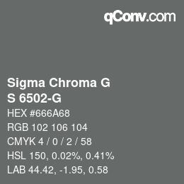 カラーコード: Sigma Chroma G - S 6502-G | qconv.com
