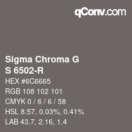 Farbcode: Sigma Chroma G - S 6502-R | qconv.com