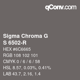 カラーコード: Sigma Chroma G - S 6502-R | qconv.com