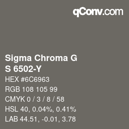 カラーコード: Sigma Chroma G - S 6502-Y | qconv.com