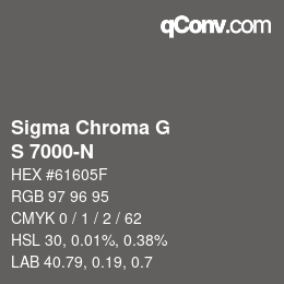 カラーコード: Sigma Chroma G - S 7000-N | qconv.com