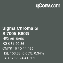 Color code: Sigma Chroma G - S 7005-B80G | qconv.com