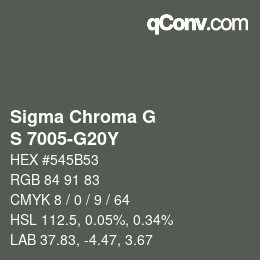 カラーコード: Sigma Chroma G - S 7005-G20Y | qconv.com