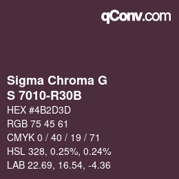 Color code: Sigma Chroma G - S 7010-R30B | qconv.com