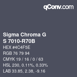 カラーコード: Sigma Chroma G - S 7010-R70B | qconv.com