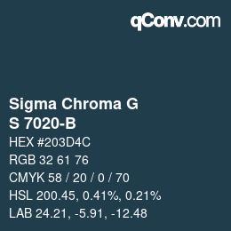 Color code: Sigma Chroma G - S 7020-B | qconv.com