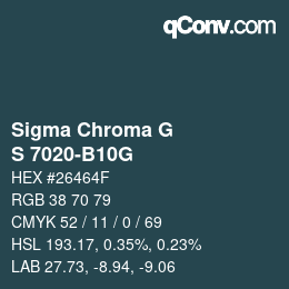 カラーコード: Sigma Chroma G - S 7020-B10G | qconv.com