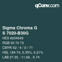 カラーコード: Sigma Chroma G - S 7020-B30G | qconv.com