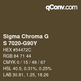 Farbcode: Sigma Chroma G - S 7020-G90Y | qconv.com