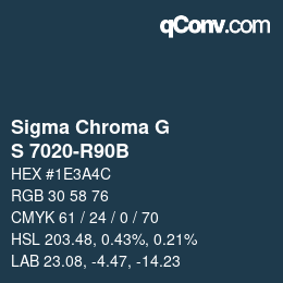 カラーコード: Sigma Chroma G - S 7020-R90B | qconv.com