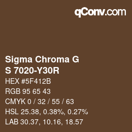 カラーコード: Sigma Chroma G - S 7020-Y30R | qconv.com