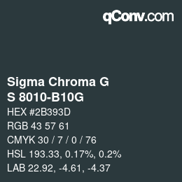 Color code: Sigma Chroma G - S 8010-B10G | qconv.com