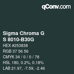 Color code: Sigma Chroma G - S 8010-B30G | qconv.com