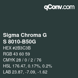 Color code: Sigma Chroma G - S 8010-B50G | qconv.com