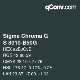 Código de color: Sigma Chroma G - S 8010-B50G | qconv.com