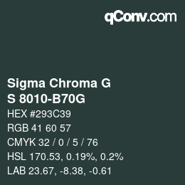 Código de color: Sigma Chroma G - S 8010-B70G | qconv.com