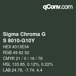 Color code: Sigma Chroma G - S 8010-G10Y | qconv.com