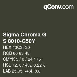 Color code: Sigma Chroma G - S 8010-G50Y | qconv.com