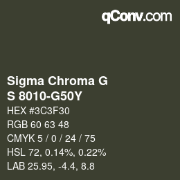 Color code: Sigma Chroma G - S 8010-G50Y | qconv.com