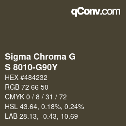 カラーコード: Sigma Chroma G - S 8010-G90Y | qconv.com
