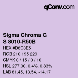 Farbcode: Sigma Chroma G - S 8010-R50B | qconv.com