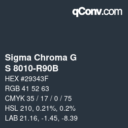 カラーコード: Sigma Chroma G - S 8010-R90B | qconv.com