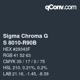 Color code: Sigma Chroma G - S 8010-R90B | qconv.com