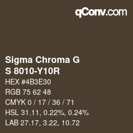 Farbcode: Sigma Chroma G - S 8010-Y10R | qconv.com