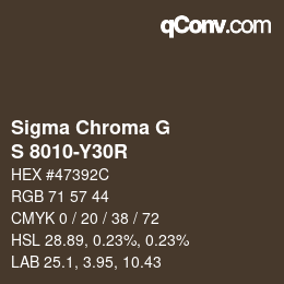 Color code: Sigma Chroma G - S 8010-Y30R | qconv.com