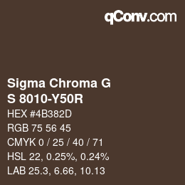 Código de color: Sigma Chroma G - S 8010-Y50R | qconv.com