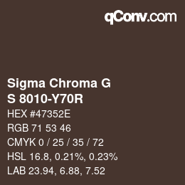 Color code: Sigma Chroma G - S 8010-Y70R | qconv.com