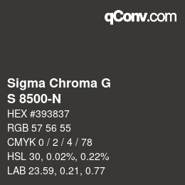 カラーコード: Sigma Chroma G - S 8500-N | qconv.com