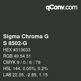 カラーコード: Sigma Chroma G - S 8502-G | qconv.com