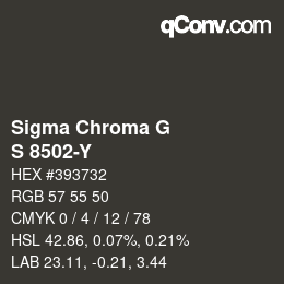 カラーコード: Sigma Chroma G - S 8502-Y | qconv.com