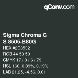 Código de color: Sigma Chroma G - S 8505-B80G | qconv.com