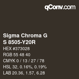 Farbcode: Sigma Chroma G - S 8505-Y20R | qconv.com