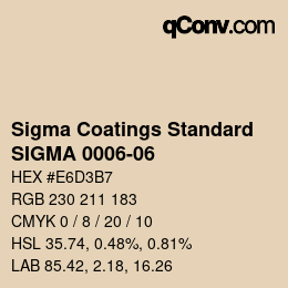 カラーコード: Sigma Coatings Standard - SIGMA 0006-06 | qconv.com