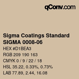 カラーコード: Sigma Coatings Standard - SIGMA 0008-06 | qconv.com