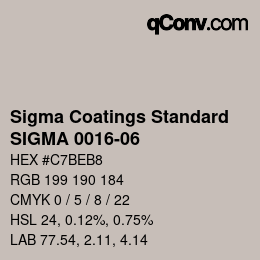 カラーコード: Sigma Coatings Standard - SIGMA 0016-06 | qconv.com